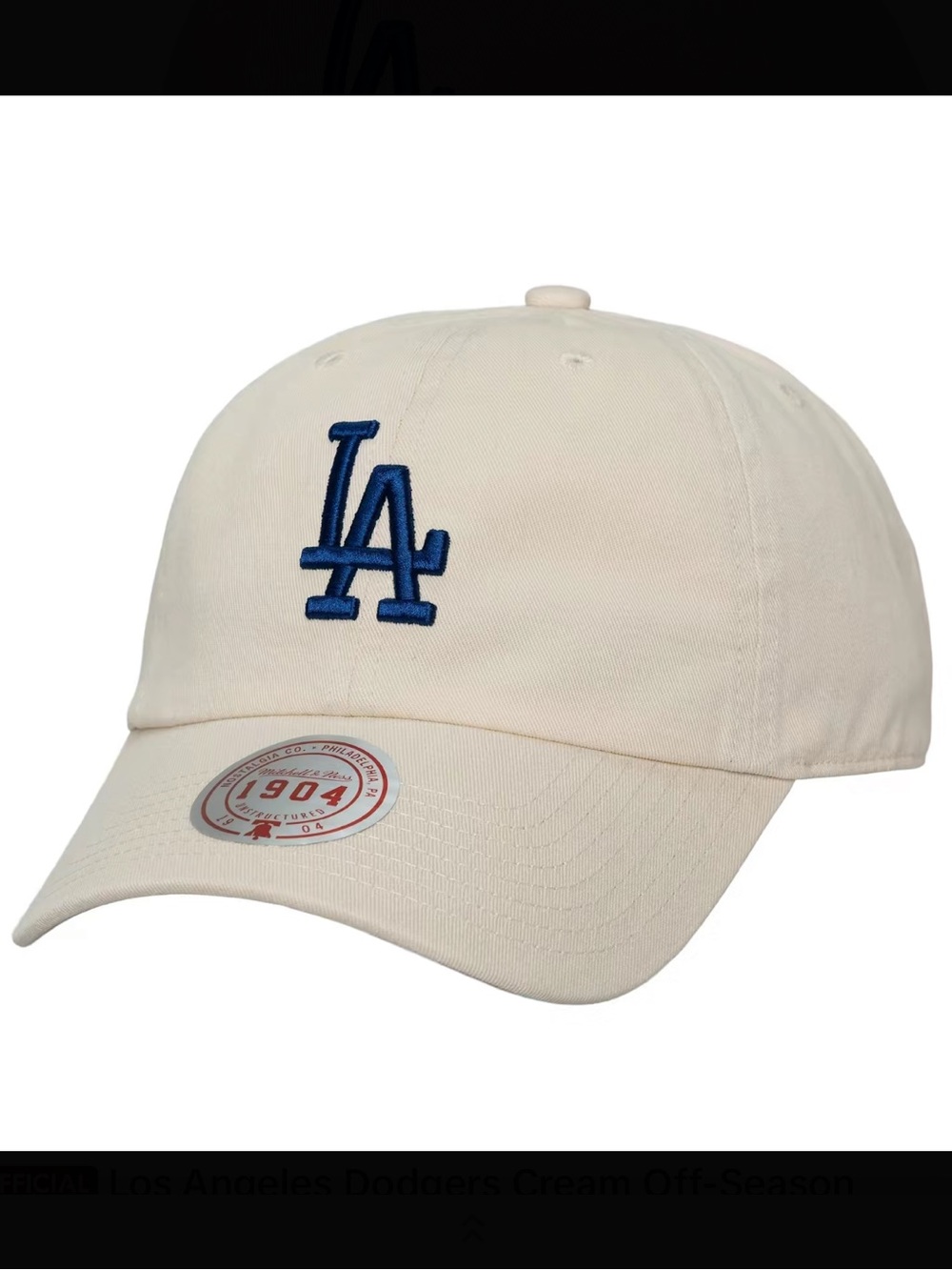 Mitchell & Ness LA Dodgers Cream Off- Season Strapback Adjustable MLB Hat